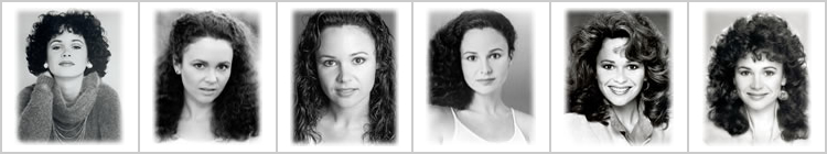 Theatrical headshots throughout the 70's and 80's